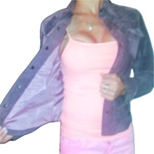 ANONYMOUS Suede purple top